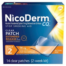 NicoDerm® CQ Step 2 (14 mg nicotine) Clear Patches (14 count)